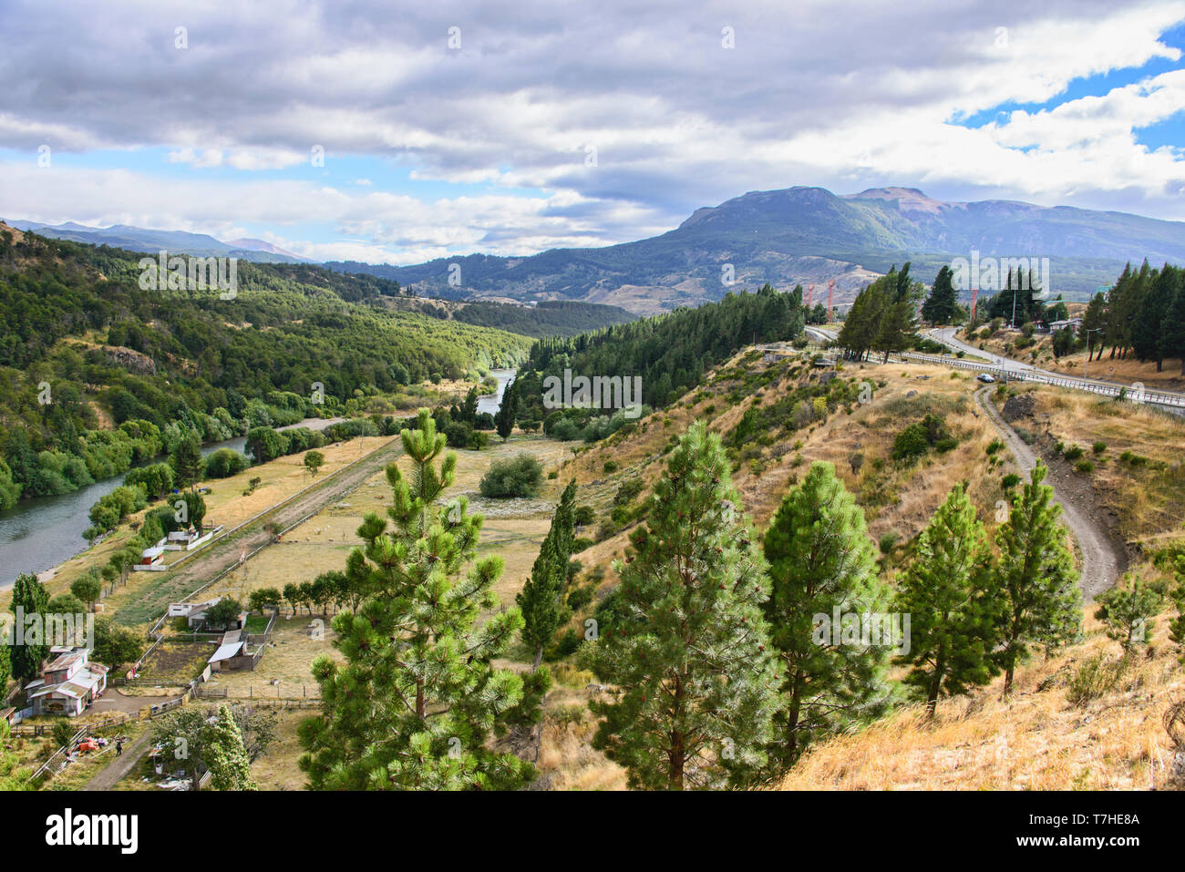 En voyant le Rio Ibanez et Cerro MacKay, Santiago, Chili, Patagonie, Aysen Banque D'Images