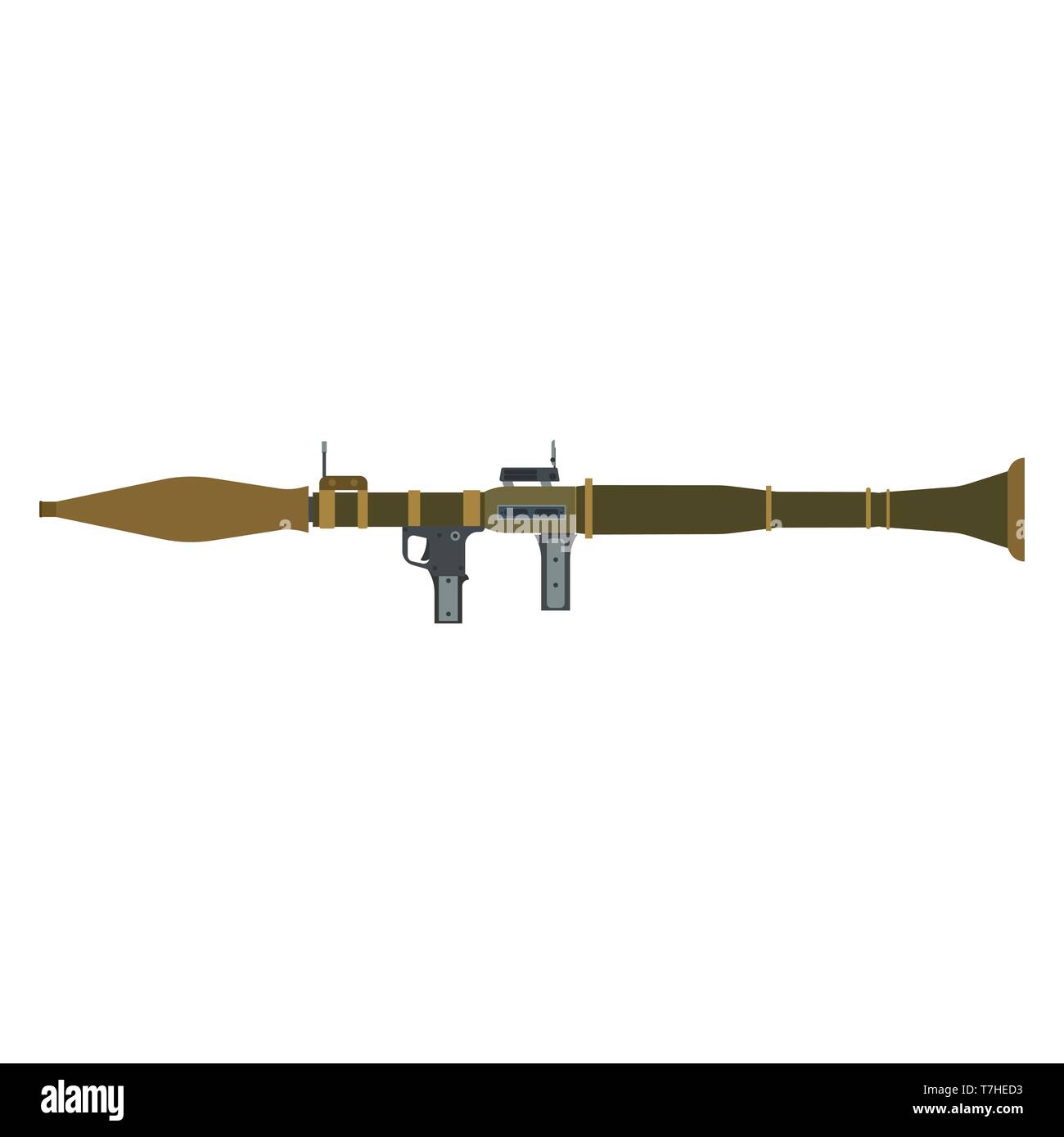 Rocket Launcher illustration vecteur icône militaire rpg isolés. Bazooka Grenade Arme fusil lancer la conception de l'armée Illustration de Vecteur