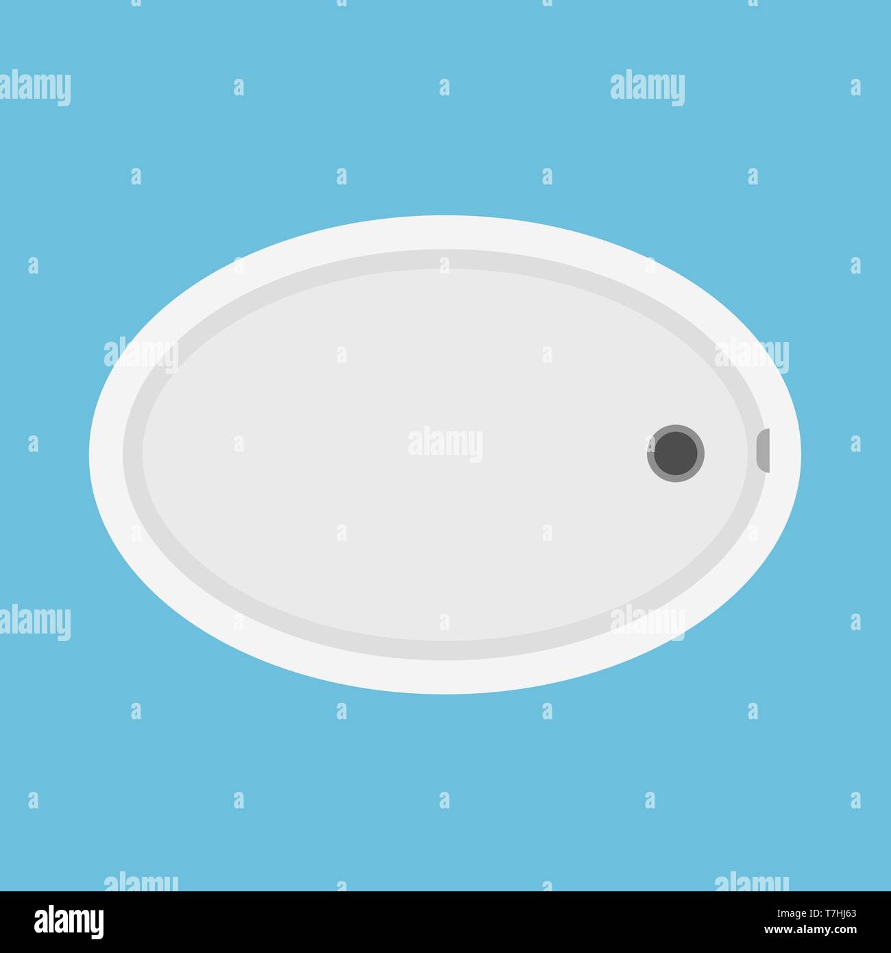 Icône vecteur baignoire haut voir l'intérieur blanc. Symbole de Santé Traitement de l'eau salle de bains douche pictogramme Illustration de Vecteur