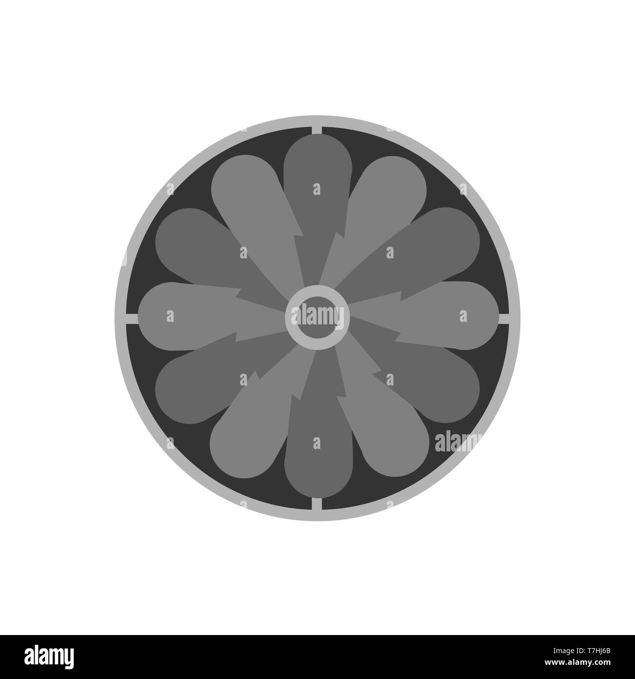 Ventilateur d'extraction industrielle isolée de conception objet en métal blanc télévision signe. La température du compresseur de l'élément d'accueil Illustration de Vecteur
