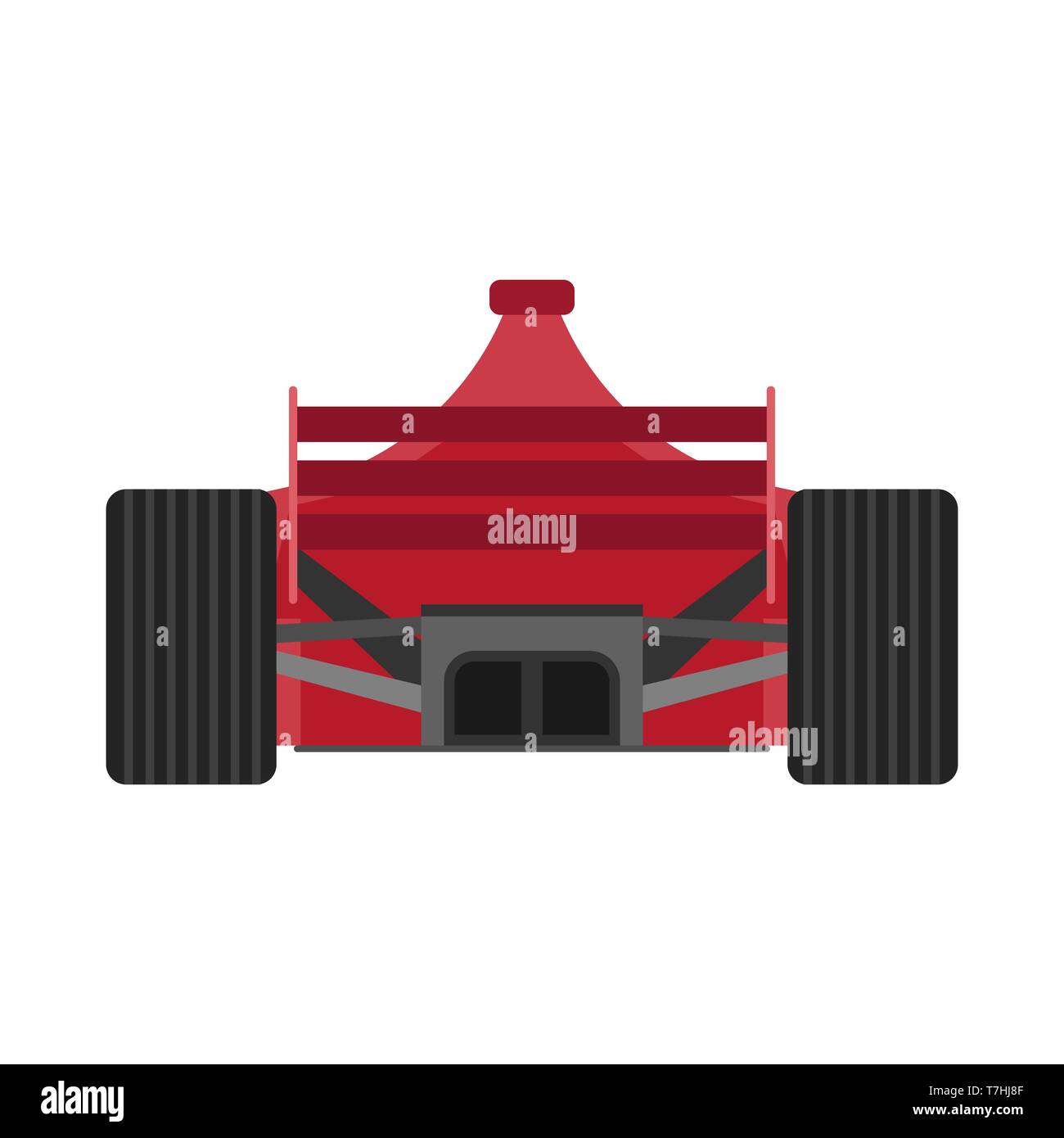 Voiture de course de Formule 1 vue arrière rouge vecteur icône. Un championnat f1 extreme sport automobile voiture véhicule Illustration de Vecteur
