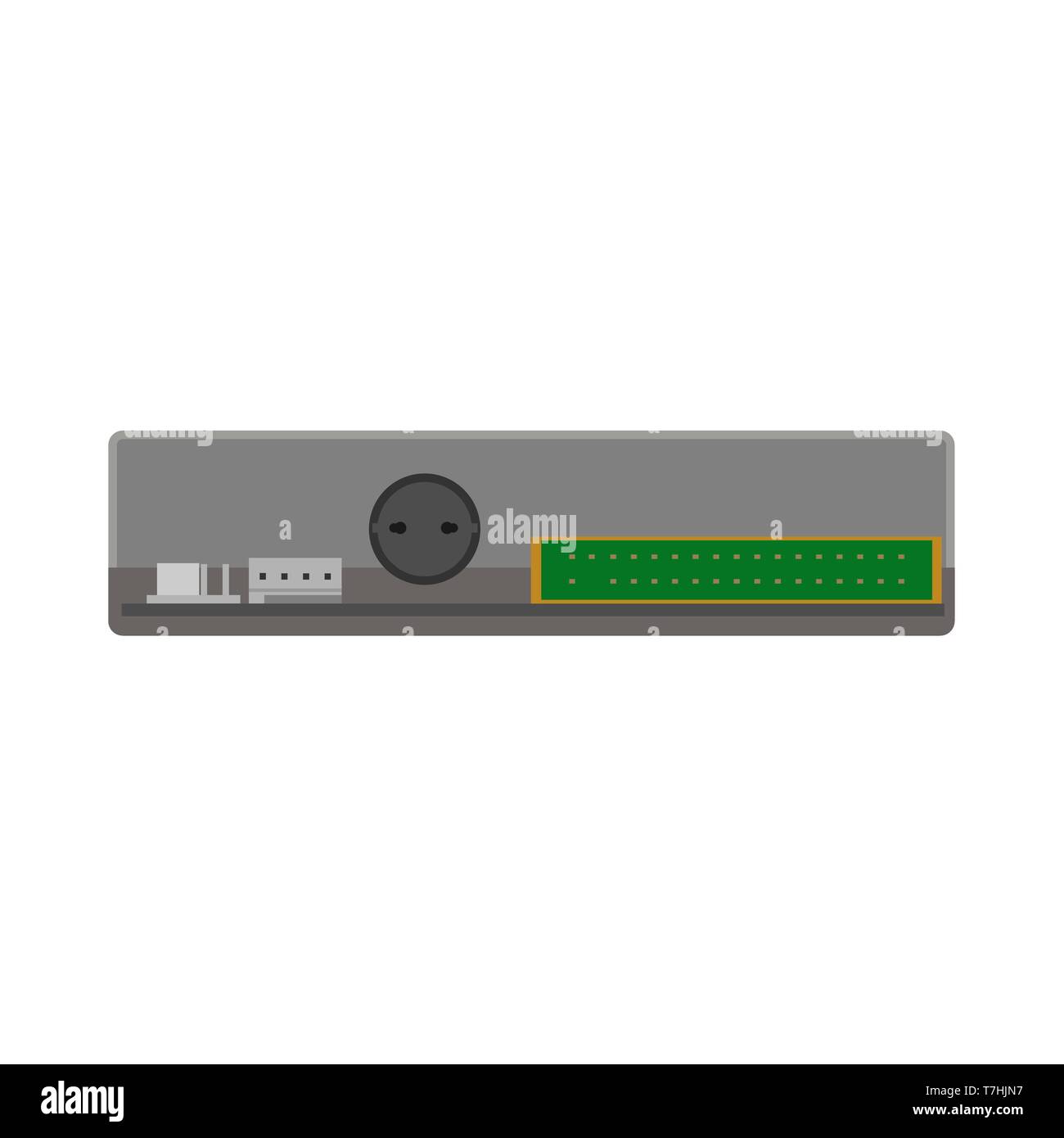 L'unité de disquette disque dur l'icône vecteur de données à plat. La technologie matérielle ordinateur rétro. L'élément de bureau ancienne disquette Illustration de Vecteur