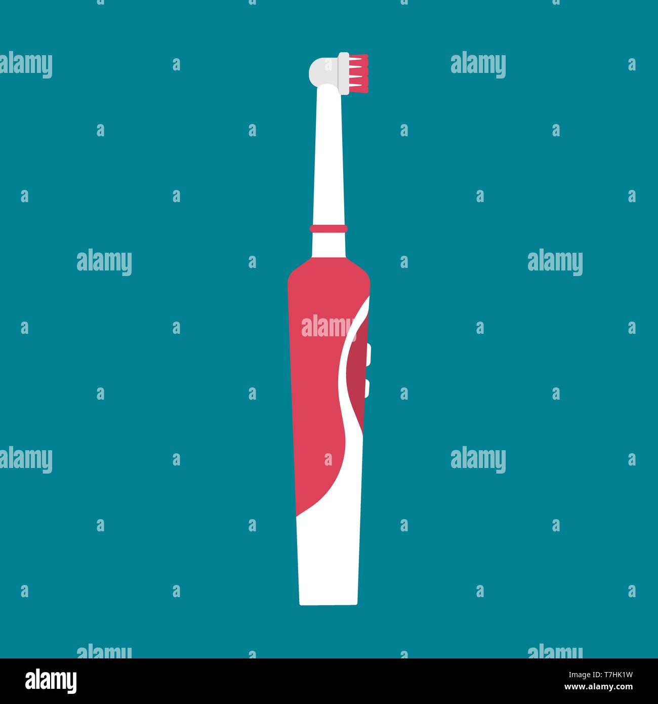 Brosse à dents électrique équipement hygiène soins dentaires icône vecteur. Bouche dent propre toilette. Dispositif de lavage professionnel Illustration de Vecteur