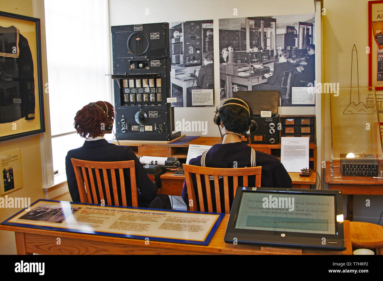 USA, Massachusetts, Cape Cod, New England, North Chatham, Marconi-RCA Musée sans fil, radio, antenne, Enigma, champ Banque D'Images