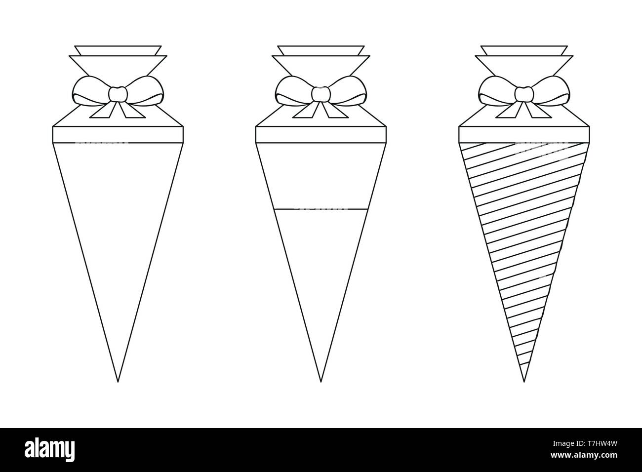 L'école modèle ensemble cône pour colorier vector illustration EPS10 Illustration de Vecteur