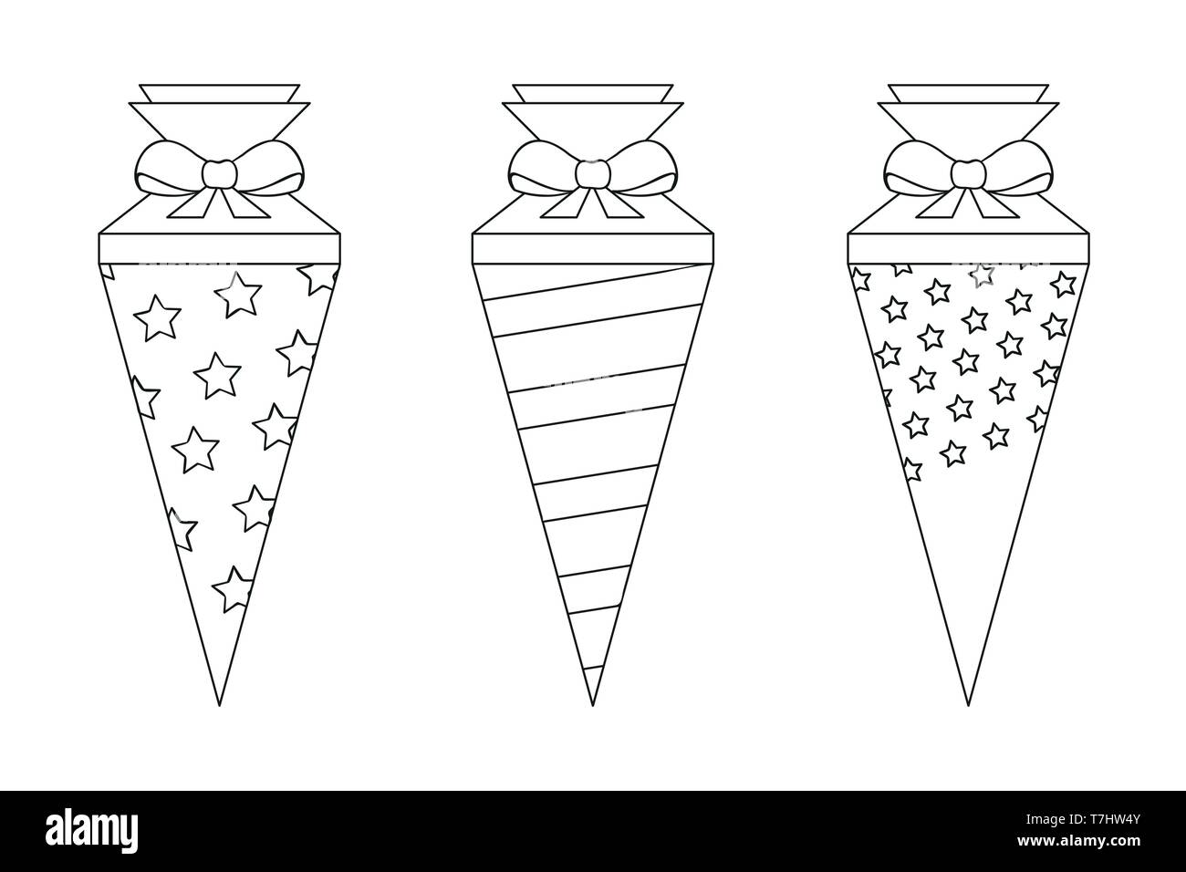 L'école modèle ensemble cône pour colorier vector illustration EPS10 Illustration de Vecteur