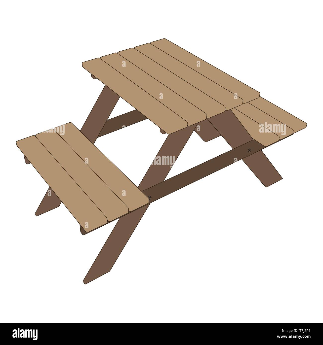 L'icône Table de pique-nique, vector background illustration en plein air, parc banc en bois Illustration de Vecteur