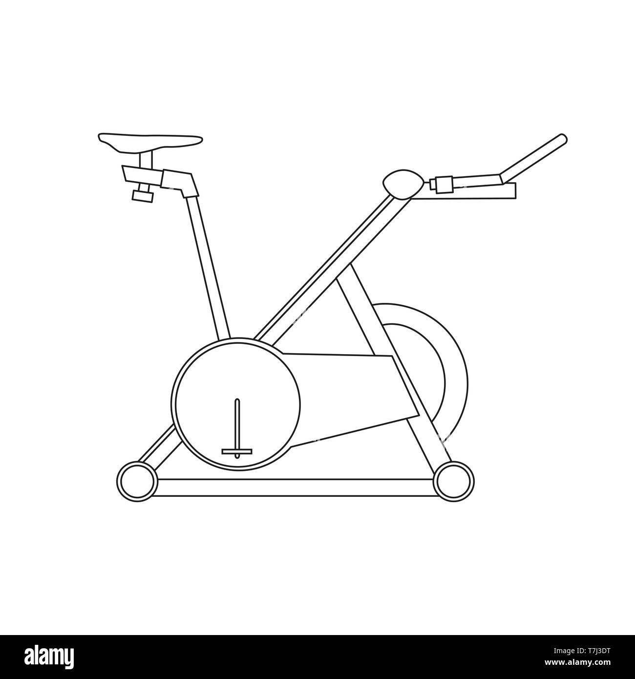 Vélo vélo vélo fitness vecteur icône illustration du cycle de l'exercice sport sport cycliste logo plate Illustration de Vecteur