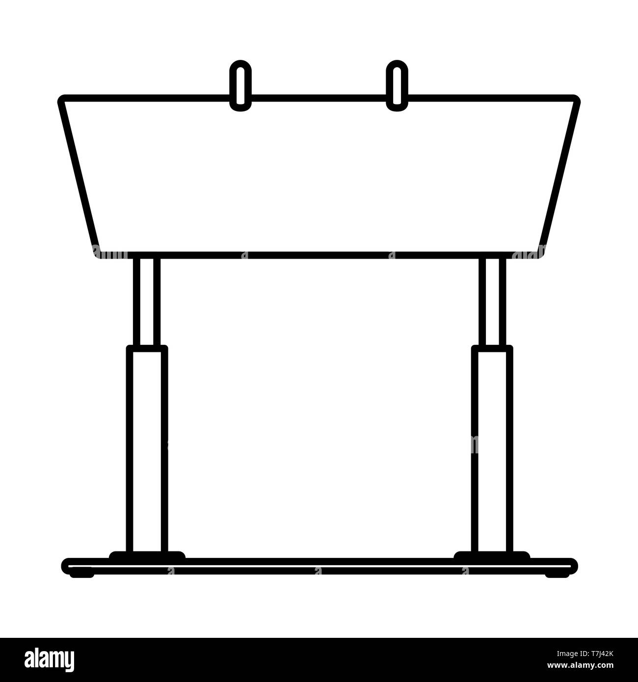 Cheval-arçons icône ligne isolé sur fond blanc. Logo pictogramme mince esquisse vecteur. Illustration de Vecteur