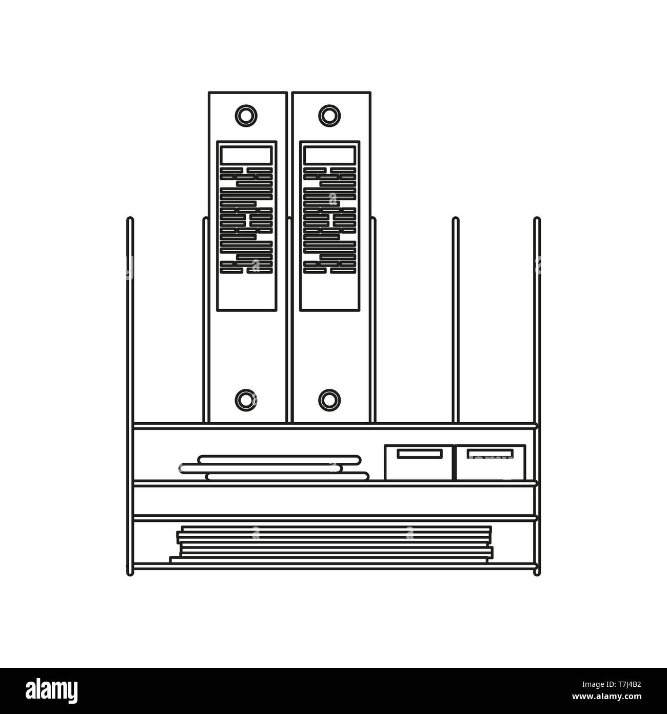 L'icône de la ligne du dossier bureau isolé sur fond blanc. Bureau d'affaires légers contours vecteur d'emploi. Illustration de Vecteur