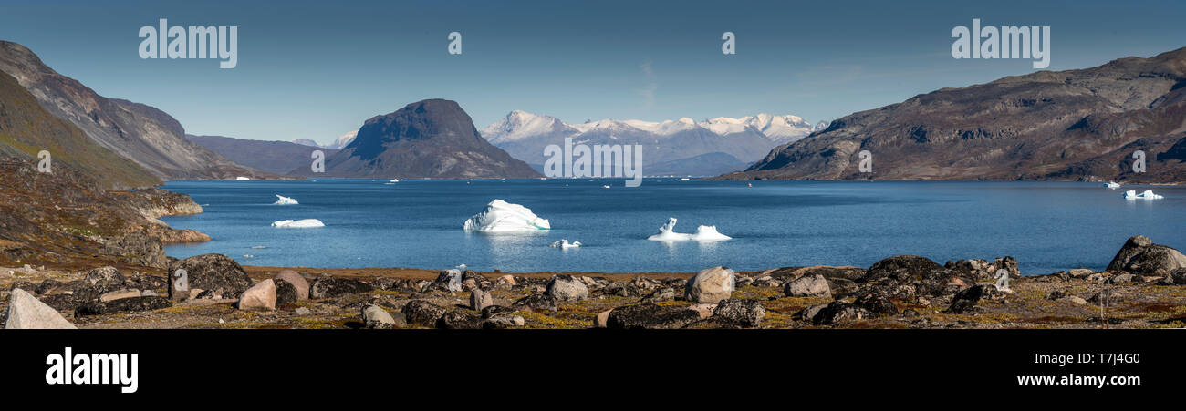 Les icebergs, Narsaq, Groenland Banque D'Images