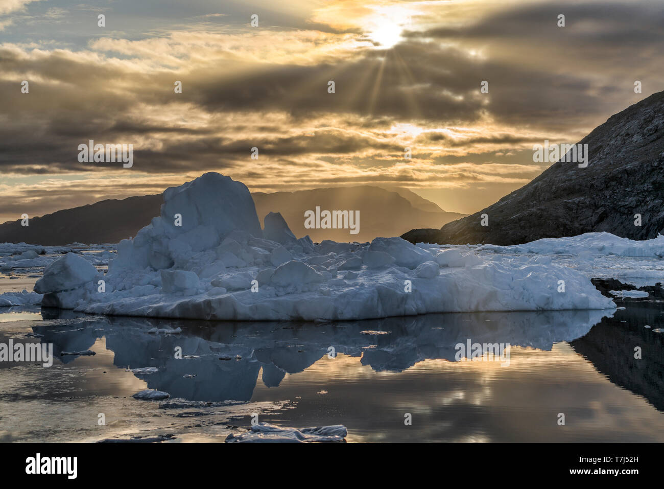 Les icebergs du Groenland, Fjord glacé, Banque D'Images