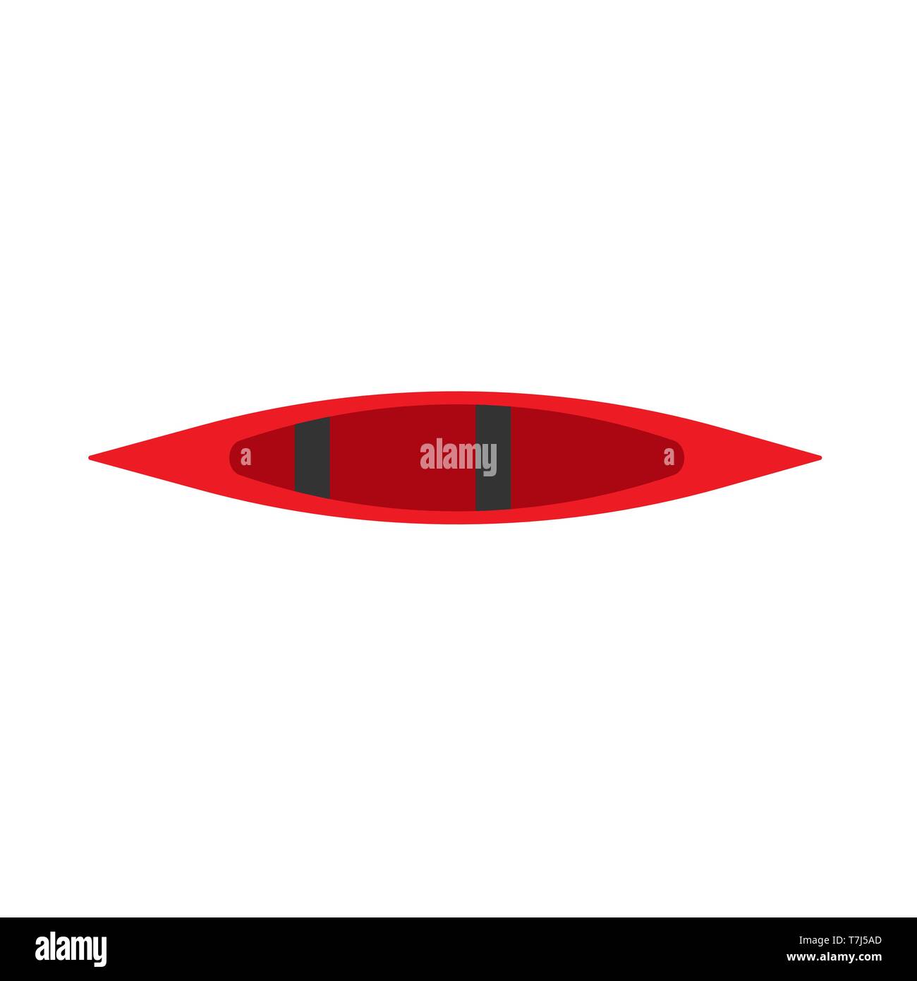 L'activité canoë kayak rouge tourisme haut afficher vecteur. Extreme Sports transports river icône aventure Illustration de Vecteur