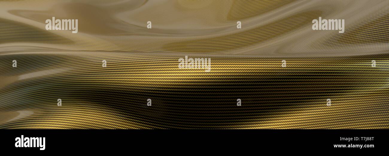 Tissu en fibre de carbone d'onde. 3d illustration Banque D'Images