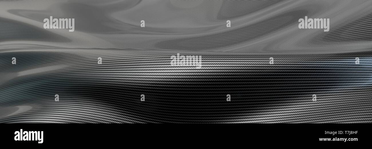 Tissu en fibre de carbone gris vague. 3d illustration Banque D'Images