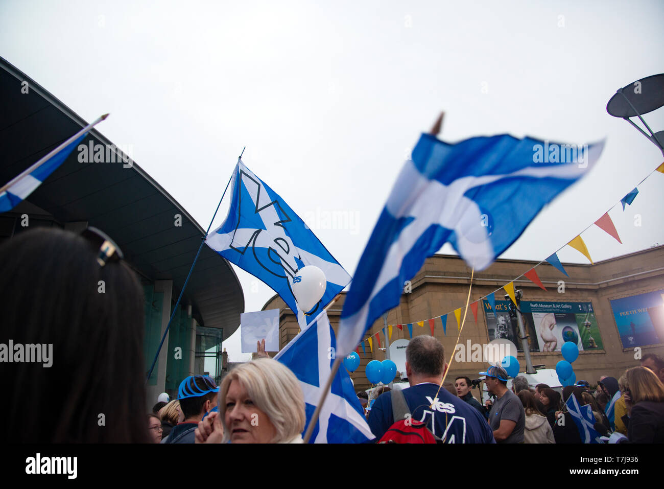L'indépendance écossaise de protestation, Perth, Écosse, Royaume-Uni, Banque D'Images