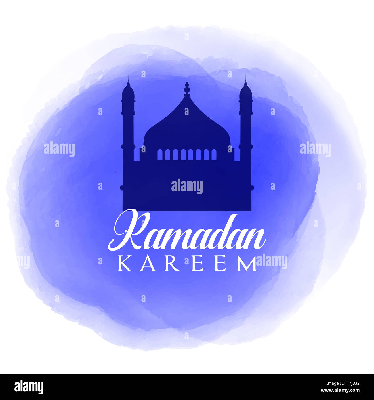 Ramadan Kareem arrière-plan avec la texture aquarelle Banque D'Images