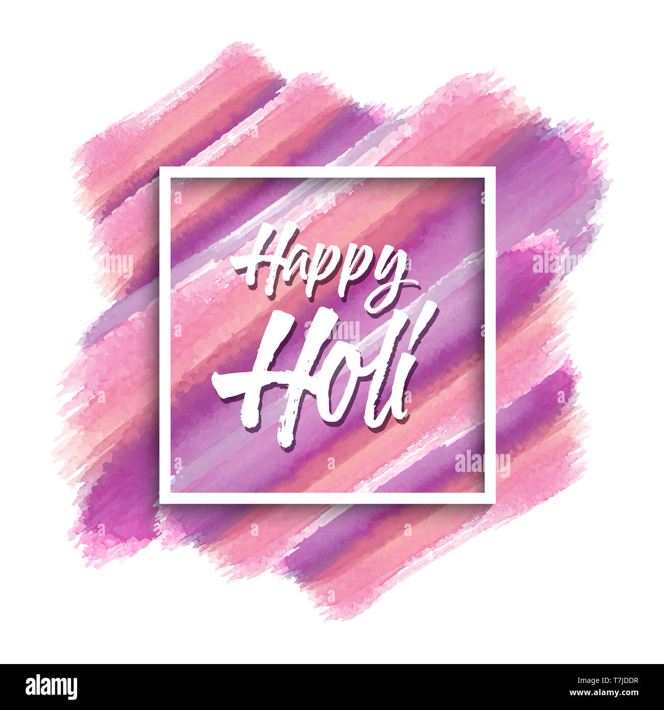 Happy Holi avec fond texture aquarelle Banque D'Images