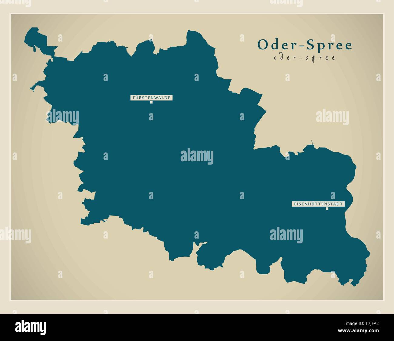 Carte moderne - 48 Comté de Brandebourg DE Illustration de Vecteur