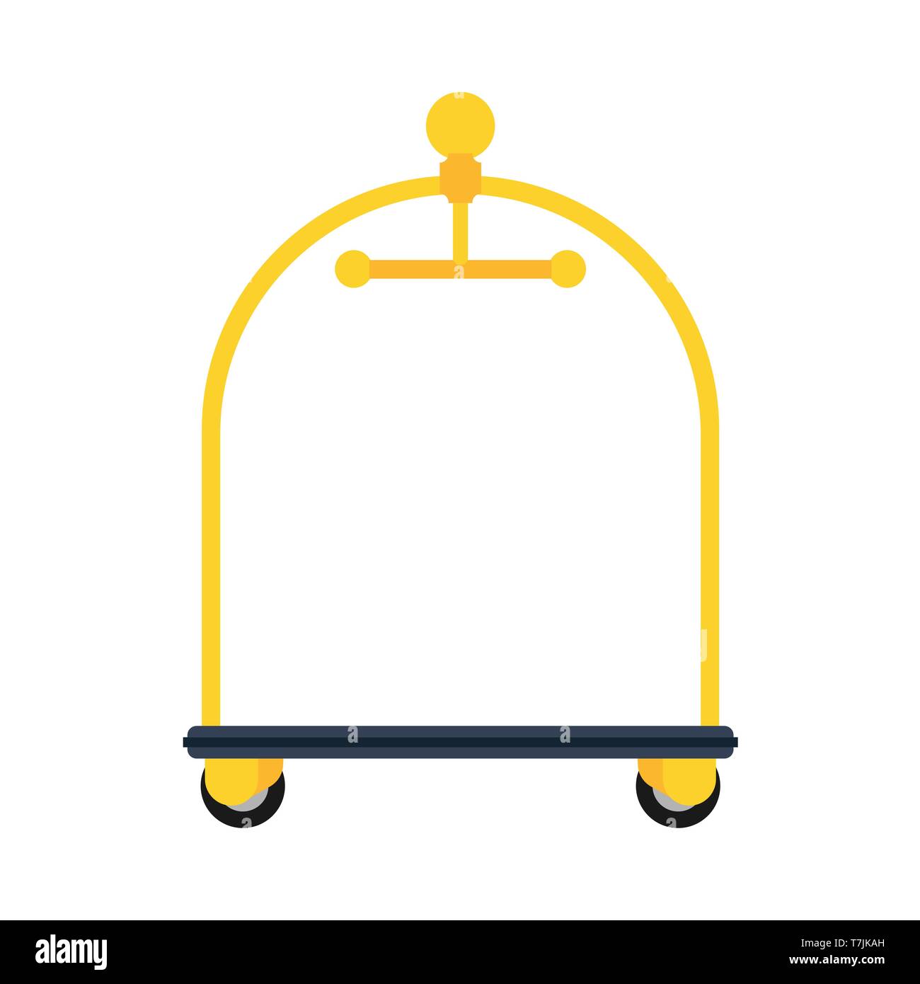Hôtel Golden panier icône vecteur assurance service/sac. Billet prix motel business hanger. Meubles personnel Illustration de Vecteur