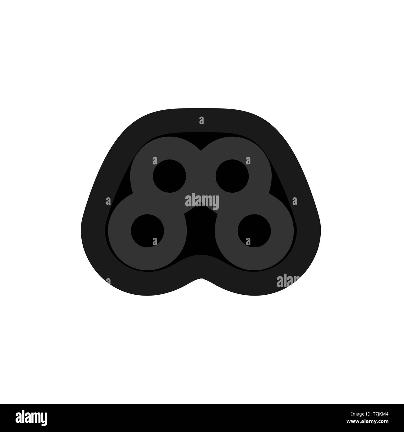 L'icône du port de connexion du câble de données vectorielles prise pour ordinateur. Périphérique réseau symbole équipement numérique prise PC blanc isolé Illustration de Vecteur