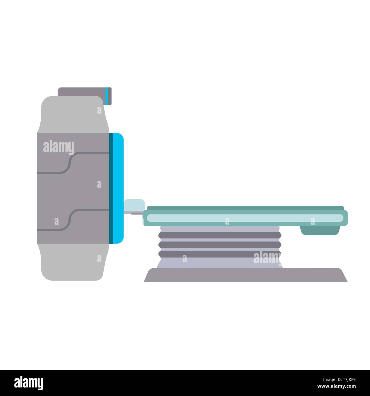 Machine IRM scanner matériel médical de diagnostic Vector. Essai clinique télévision tc brain. X-ray de laboratoire de l'hôpital d'ordinateur Illustration de Vecteur