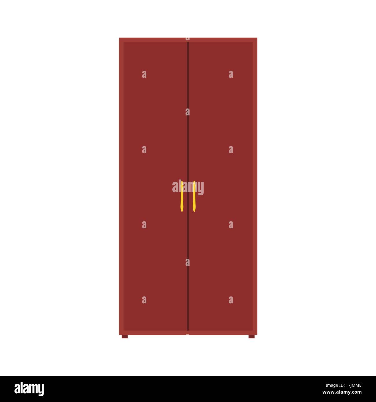 Armoire penderie étagère meuble icône vecteur. Habiller l'intérieur de l'armoire de stockage de bandes dessinées. Mode de rangement tiroirs en bois Illustration de Vecteur