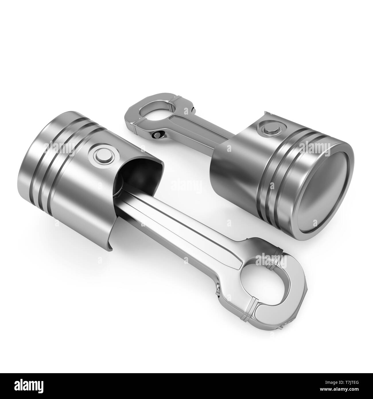 Pistons isolé sur fond blanc Banque D'Images
