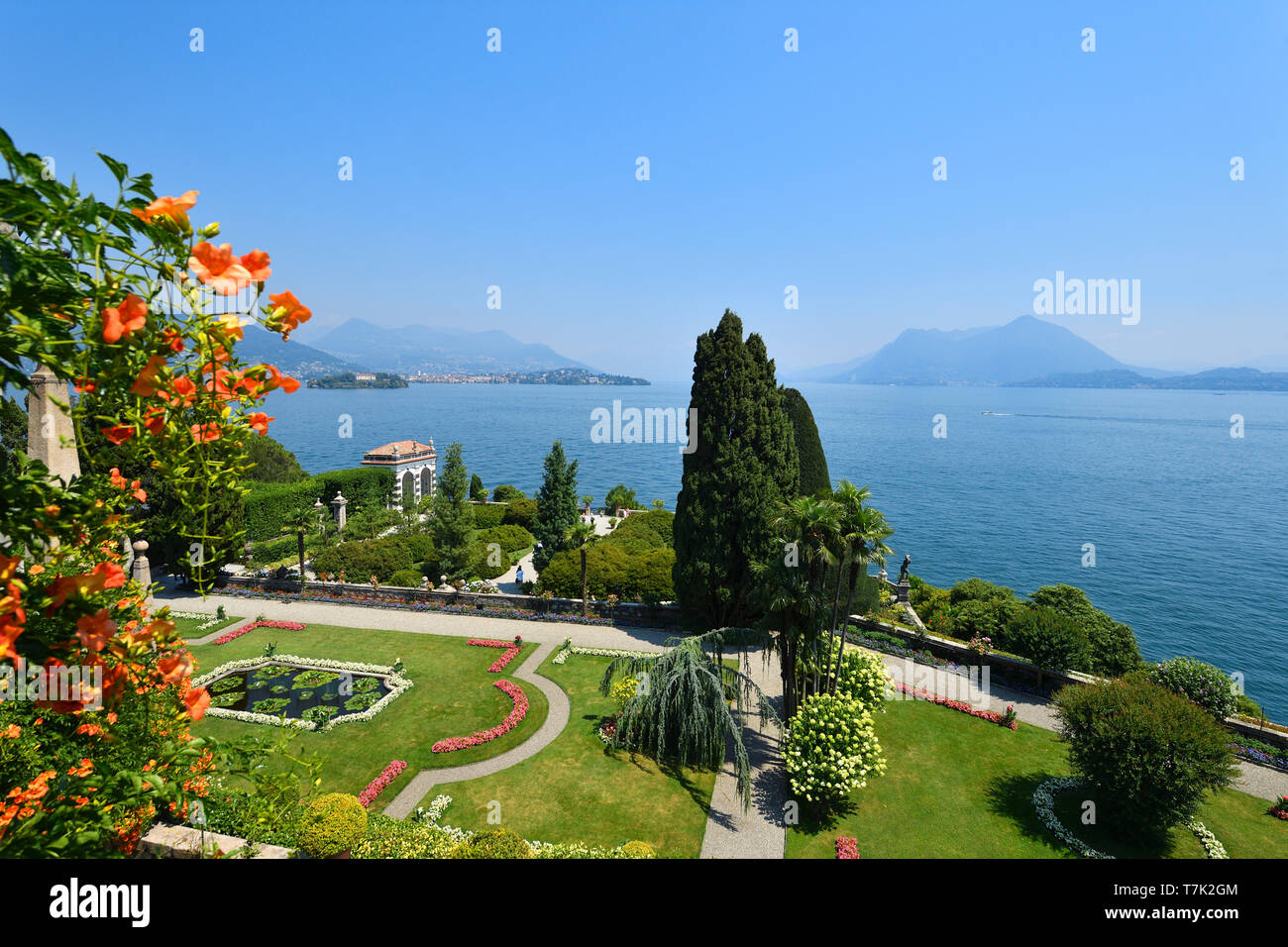 L'Italie, Piémont, Stresa, Lac Majeur (Il Lago Maggiore), îles Borromées, l'Isola Bella, Palazzo Borromeo (palais Borromées) Jardins Banque D'Images