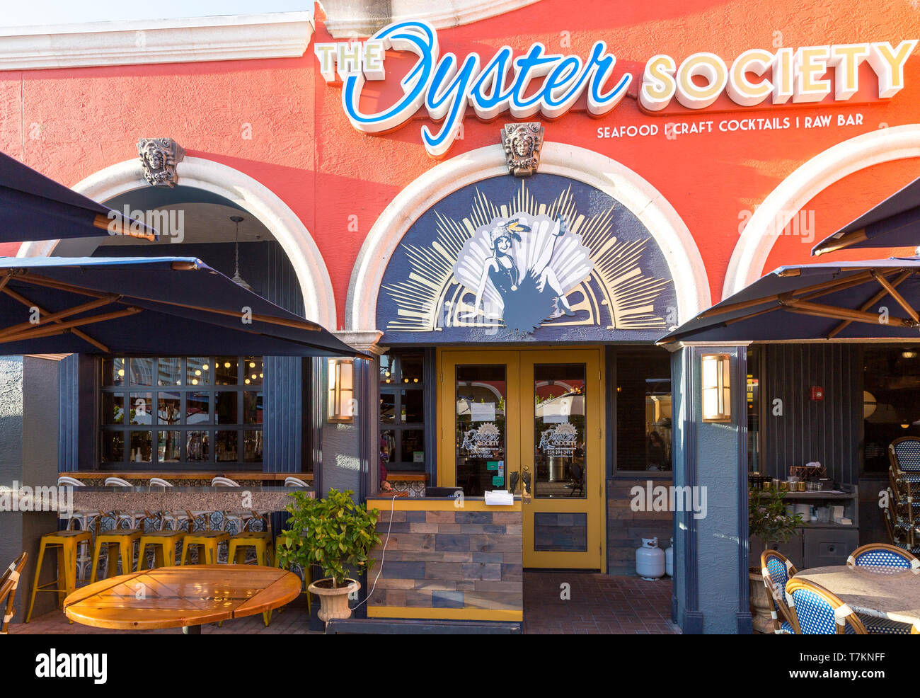 Entrée de la société Oyster Restaurant sur Marco Island, Naples, Florida, USA Banque D'Images