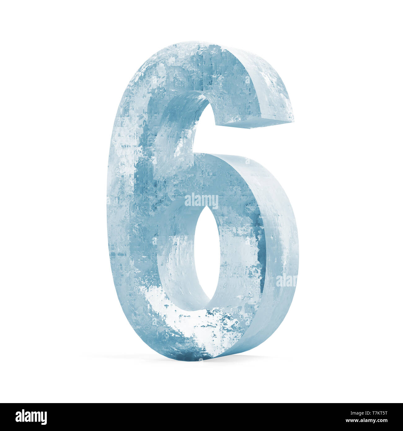 Numéros de glace isolé sur fond blanc (numéro 6) Banque D'Images