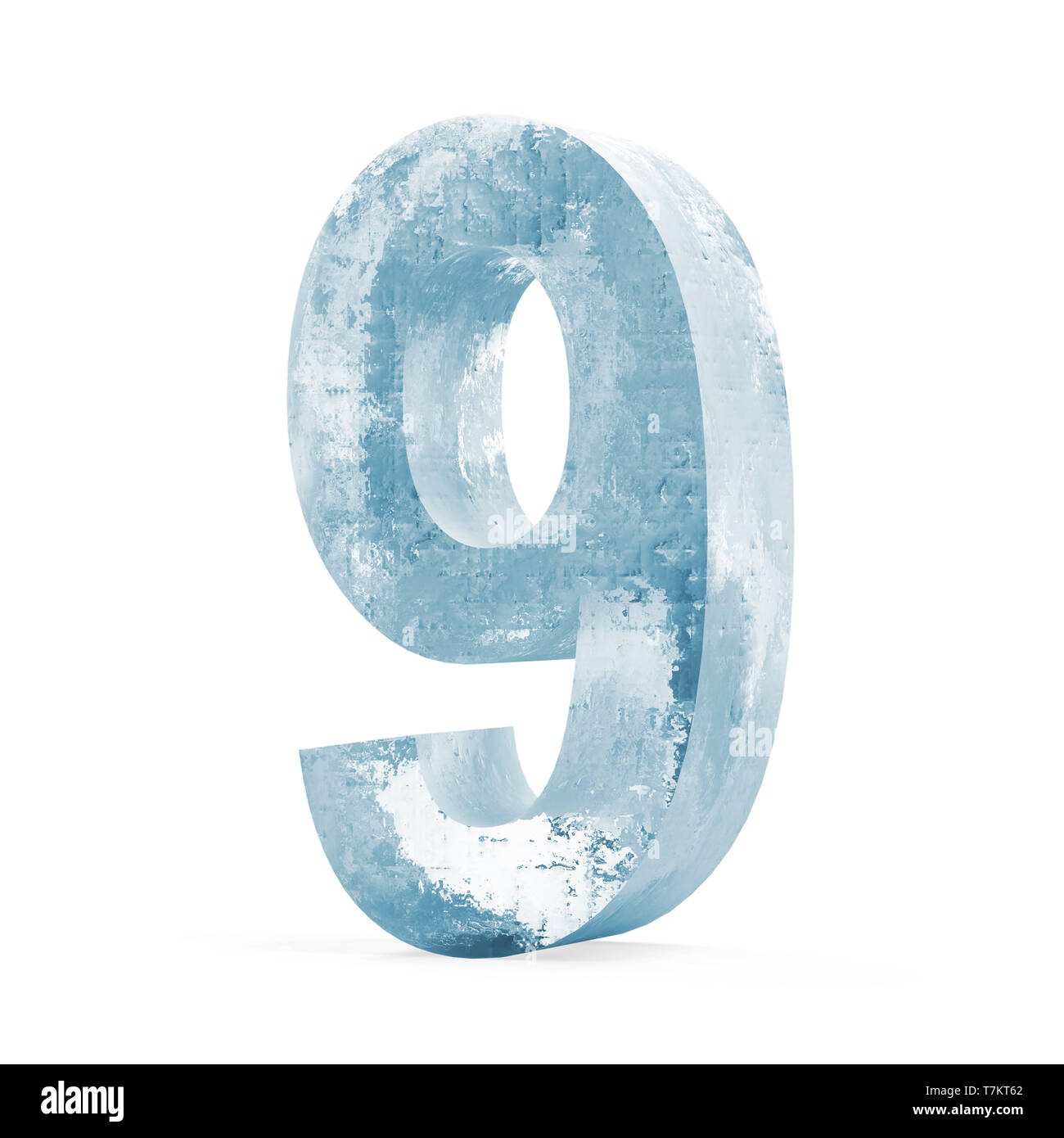 Numéros de glace isolé sur fond blanc (numéro 9) Banque D'Images