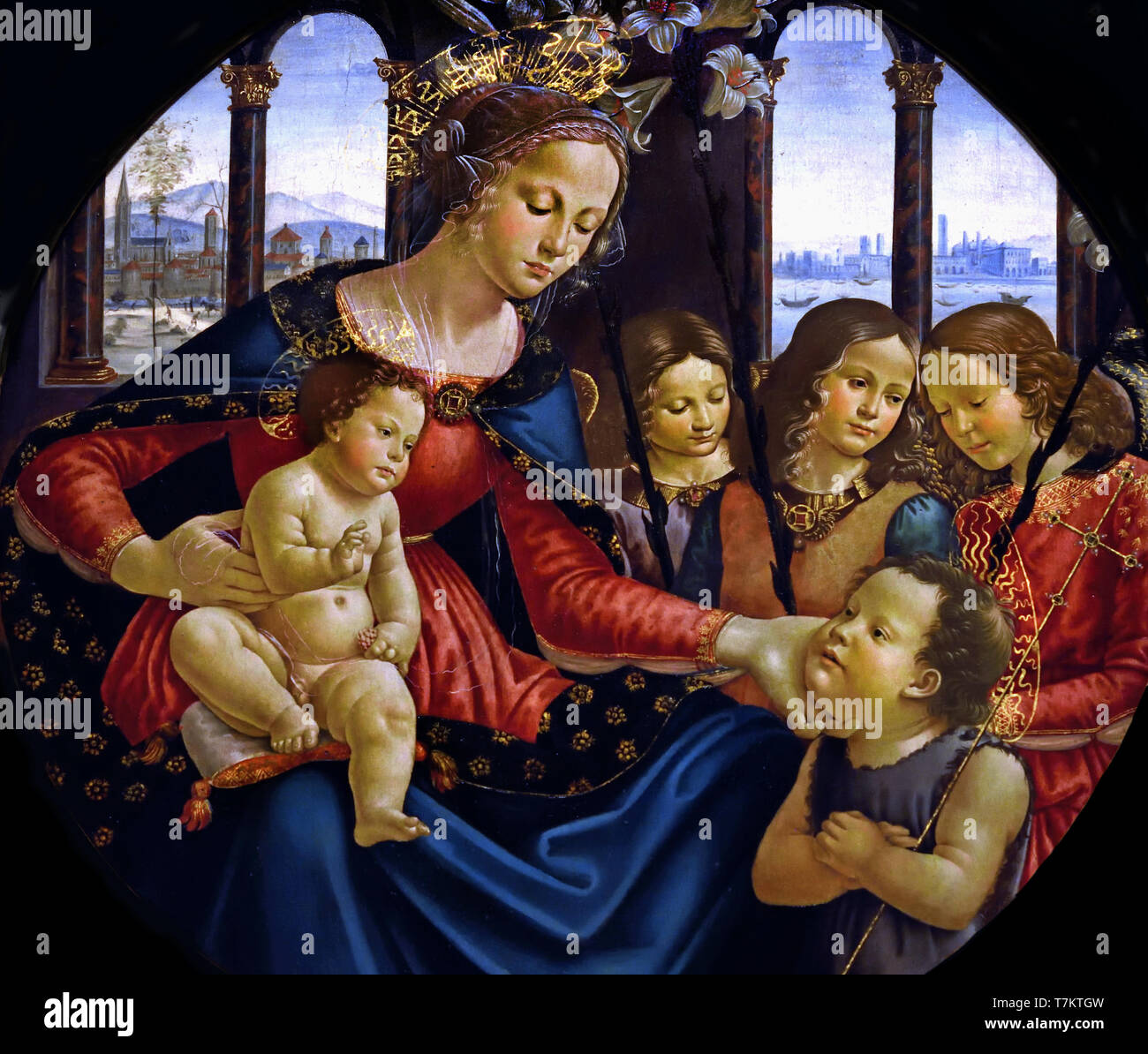 Vierge à l'Enfant entre deux anges ; Triptyque Pagagnotti. Hans