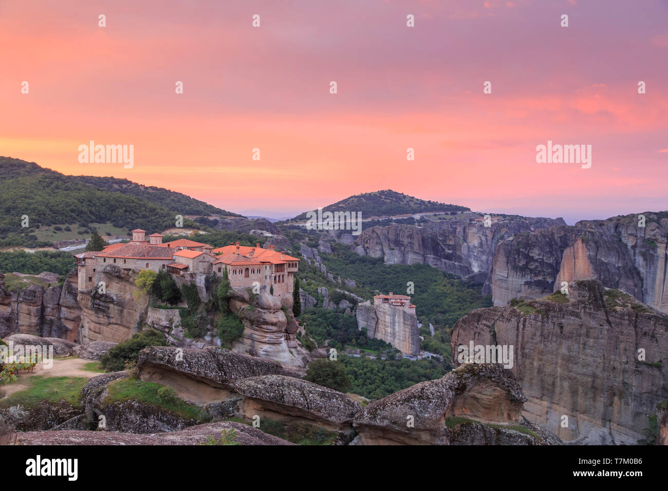 La Grèce, la Thessalie, Monastère de Varlaam, les Météores Banque D'Images