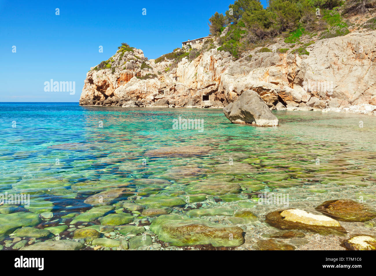 Plage Cala Deia Majorque Majorque Espagne Banque D'Images