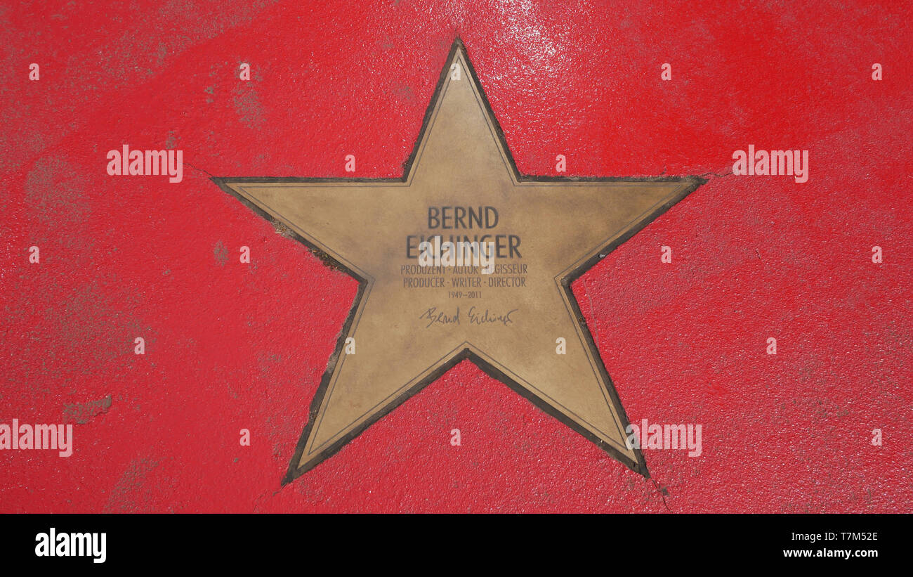 BERLIN, ALLEMAGNE - le 4 mai 2019 : Star de Bernd Eichinger au Boulevard der Stars, Walk of Fame à Berlin, Allemagne Banque D'Images