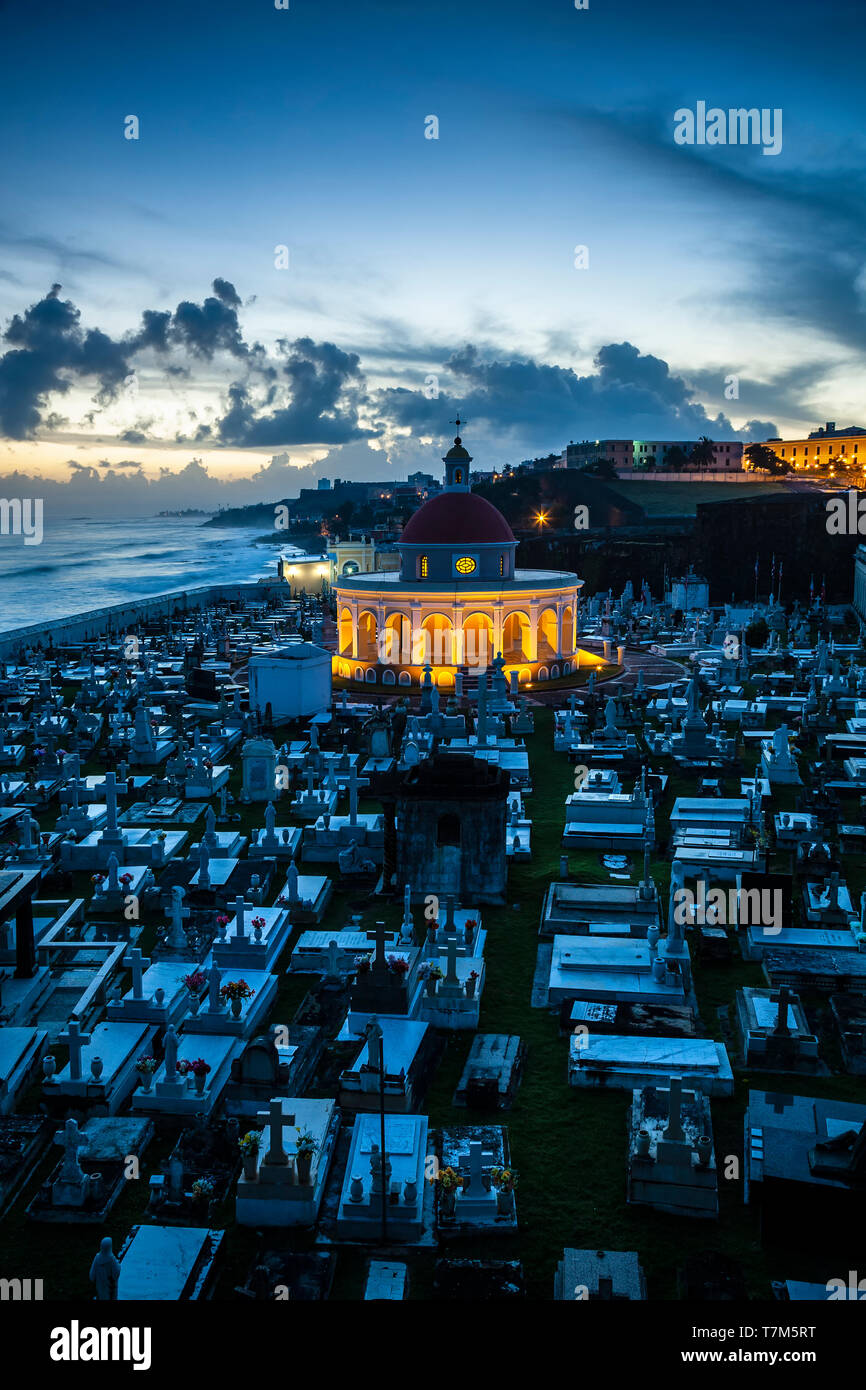 Chapelle, cimetière de San Juan (Santa Maria Magdalena de Pazzis), Old San Juan, Puerto Rico Banque D'Images