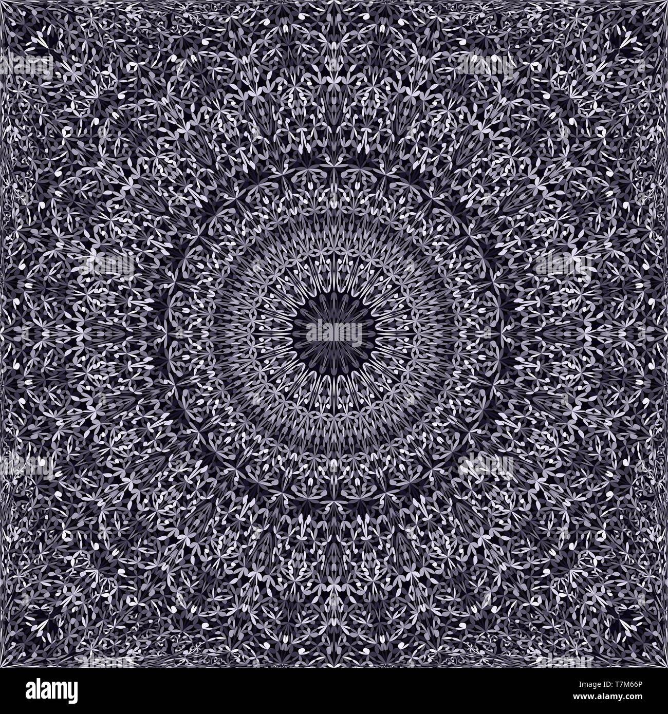 Mandala kaleidoscope florale gris de fond de géométrie Illustration de Vecteur