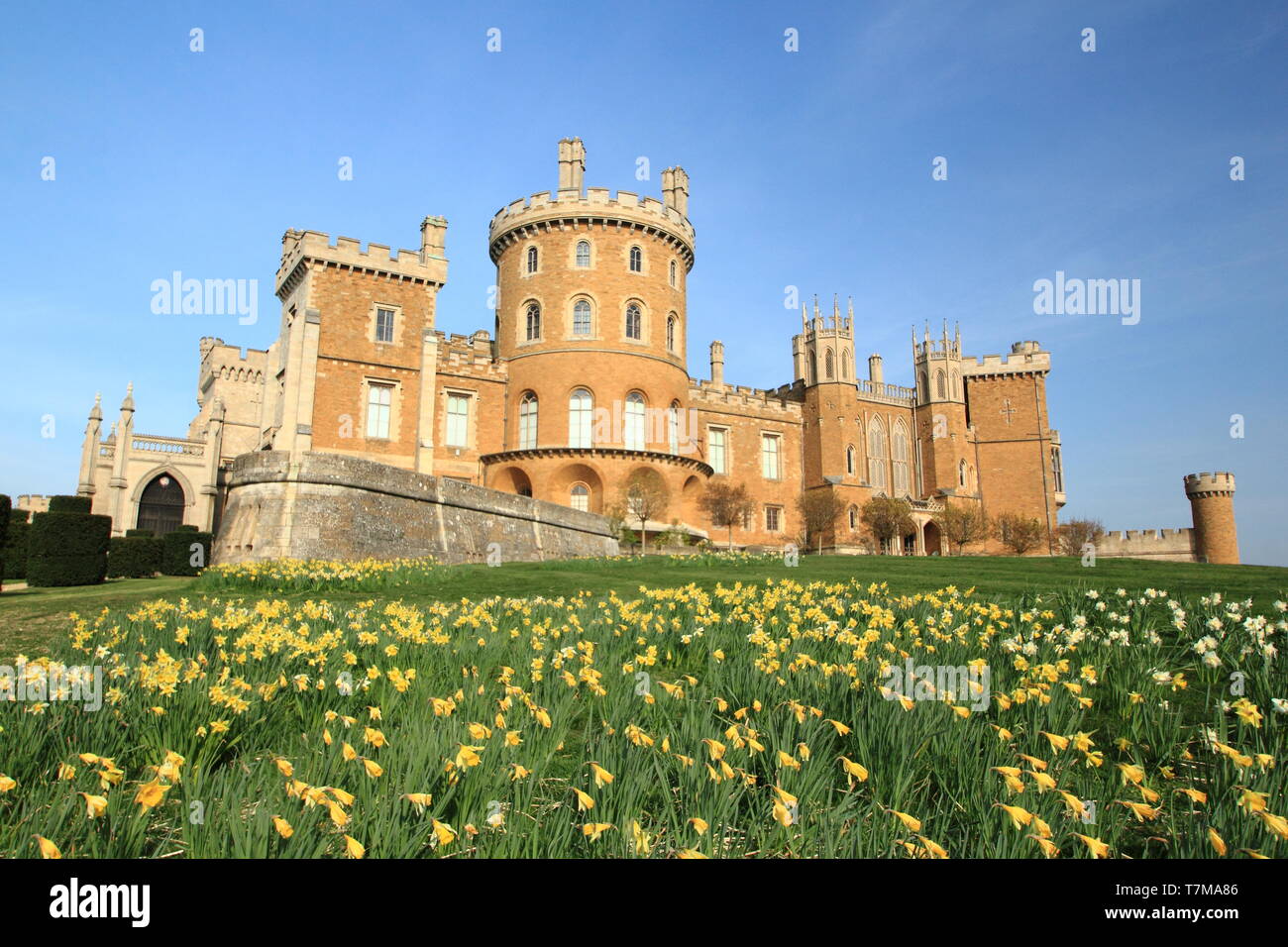 Château de Belvoir, une demeure seigneuriale ; le siège des ducs de Rutland, Leicestershire, Eeast Midlands, Royaume-Uni Banque D'Images
