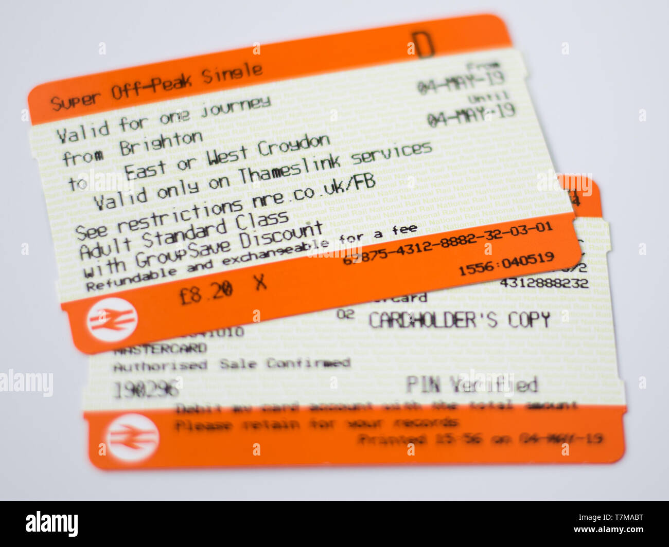 Billet de train national Royaume-Uni Photo Stock - Alamy