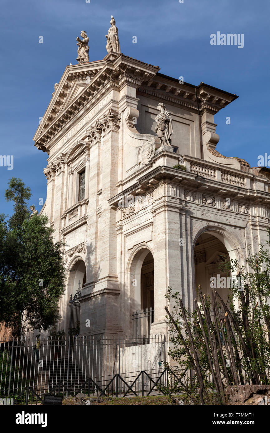 Santa Francesca Romana, précédemment connu sous le nom de Santa Maria Nova vue du Forum Romain ou Forum Romanum, (Italien : Foro Romano) Rome, Italie Banque D'Images