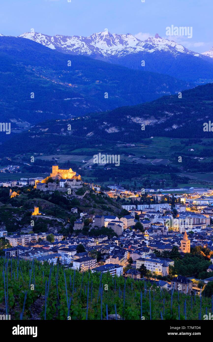 La Suisse, canton du Valais, Sion, Basilique de Notre-Dame de Valère (XIII) Banque D'Images