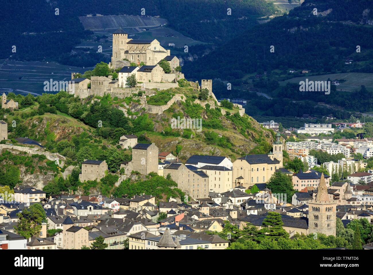 La Suisse, canton du Valais, Sion, Basilique de Notre-Dame de Valère (XIII) Banque D'Images