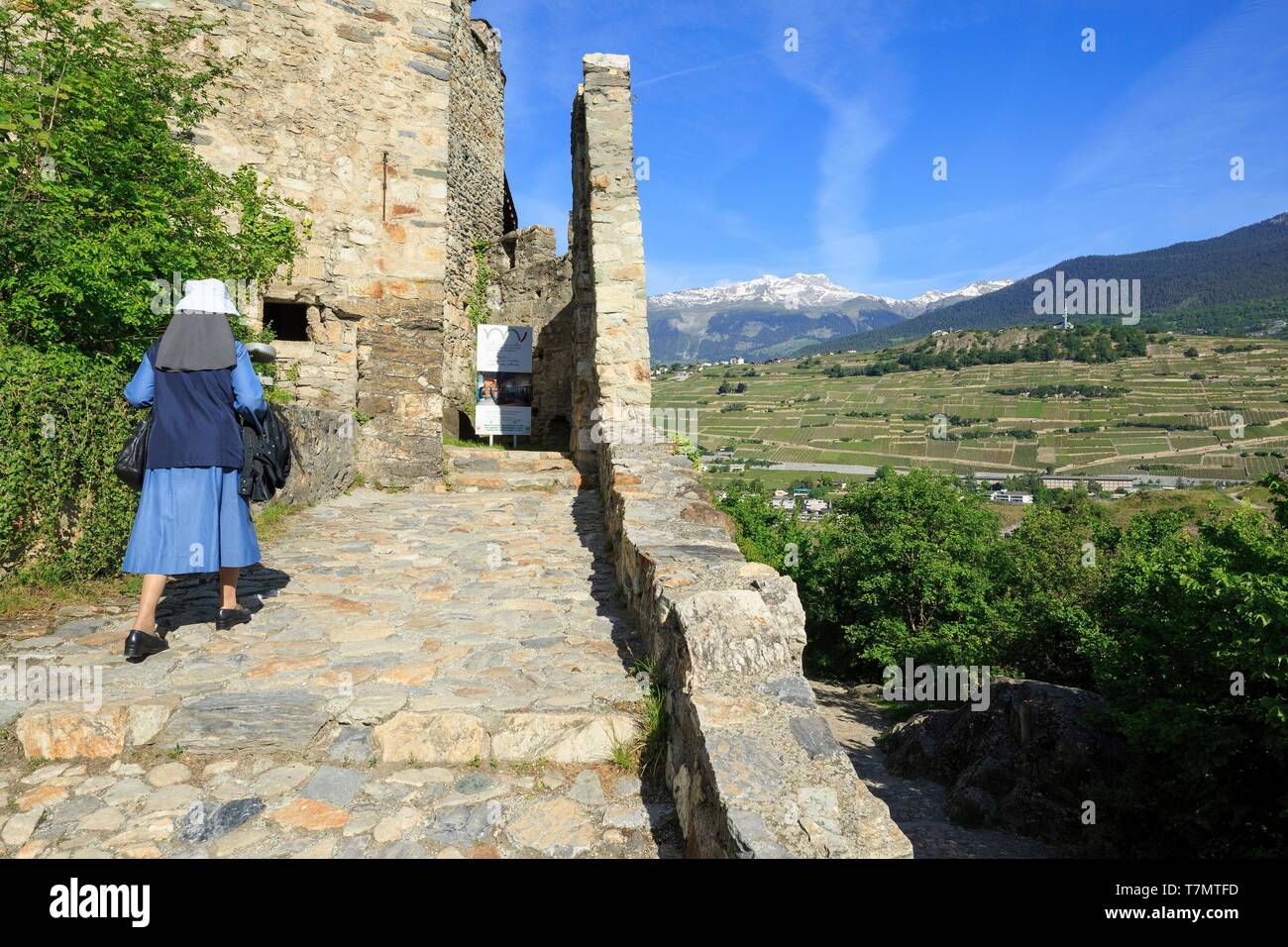 La Suisse, canton du Valais, Sion, Basilique de Notre-Dame de Valère (XIII) Banque D'Images