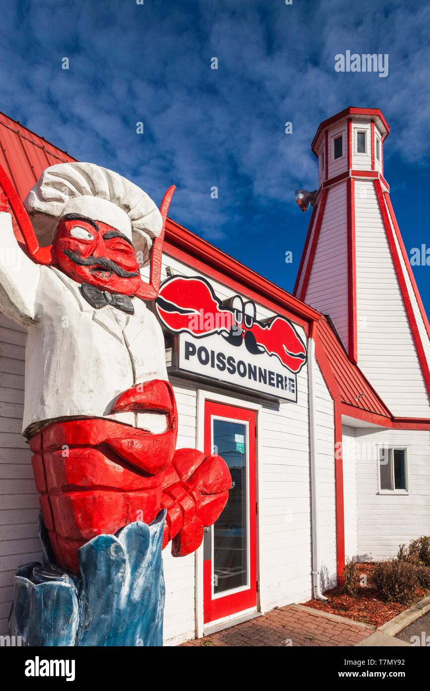 Canada, Québec, région du Bas-Saint-Laurent, Ste-Luce, restaurant de fruits de mer et poissons boutique, le Capitaine Howard Banque D'Images