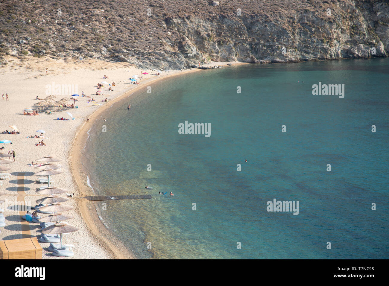La Grèce, Îles Cyclades, Sérifos, plage d'Agia Irini Banque D'Images