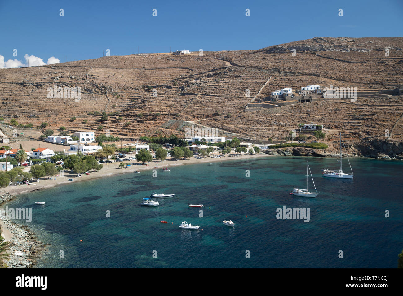 La Grèce, Îles Cyclades, Kythnos, Agios Dimitrios Beach Banque D'Images