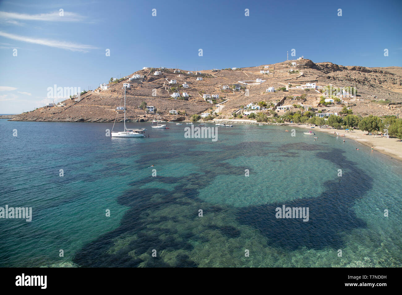 La Grèce, Îles Cyclades, Kythnos, Agios Dimitrios Beach Banque D'Images