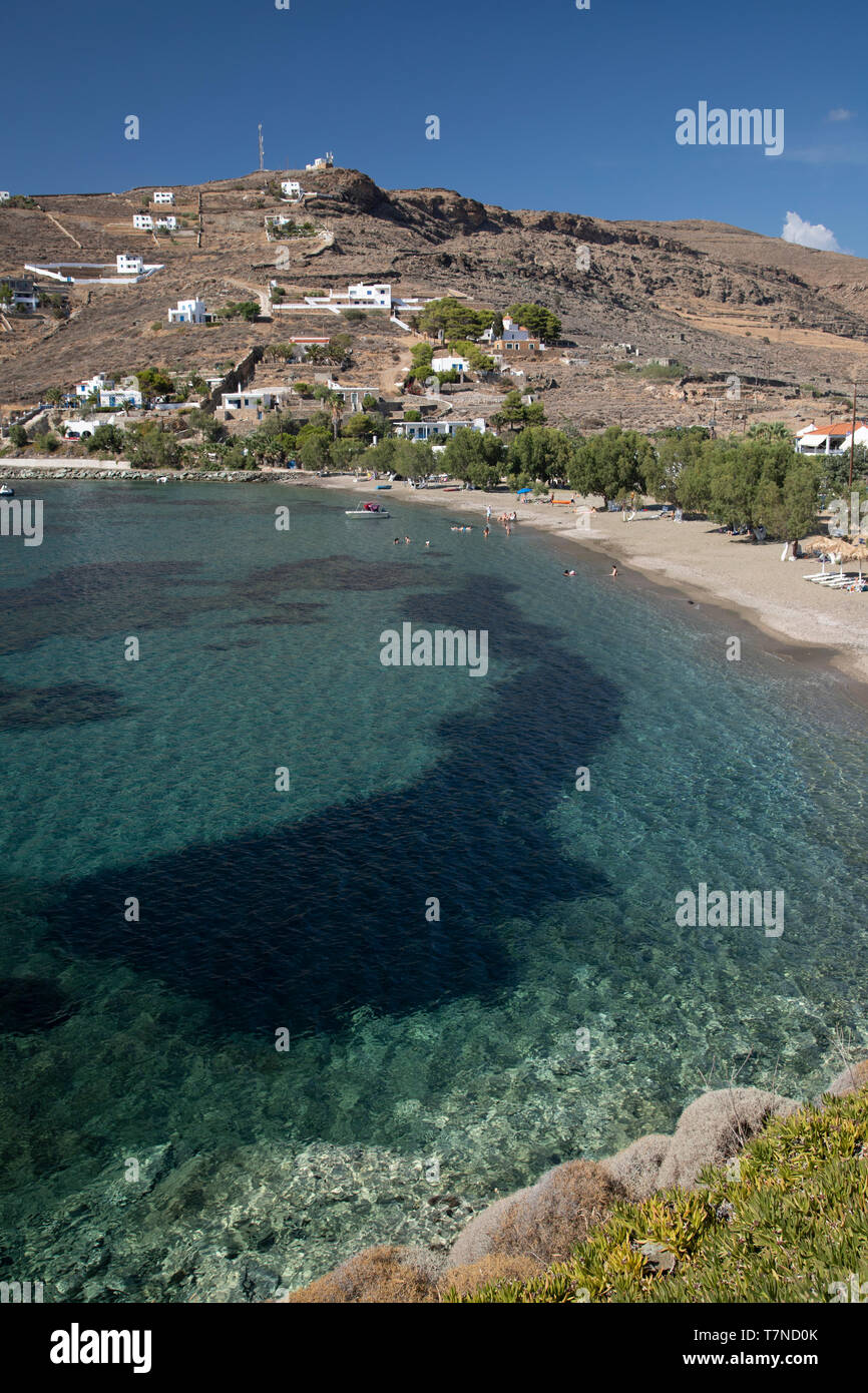 La Grèce, Îles Cyclades, Kythnos, Agios Dimitrios Beach Banque D'Images