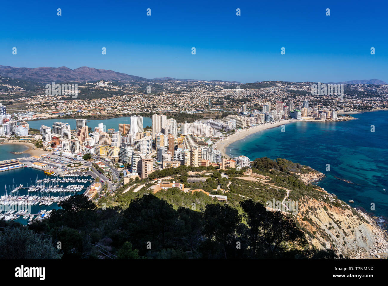 Mediterranean Resort Calpe près de Valence, Costa Blanca, Espagne Banque D'Images